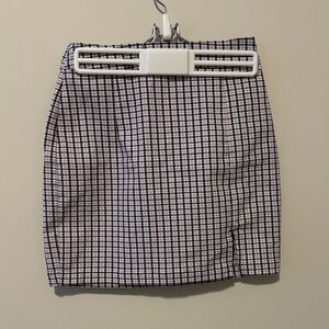 Checked Mini Skirt in Light Purple and Black